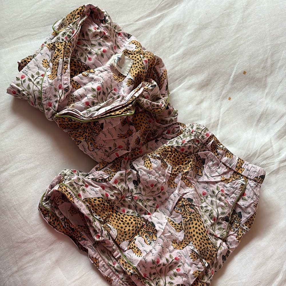 Printfresh Pink Leopard & Floral Cotton Pajama Set